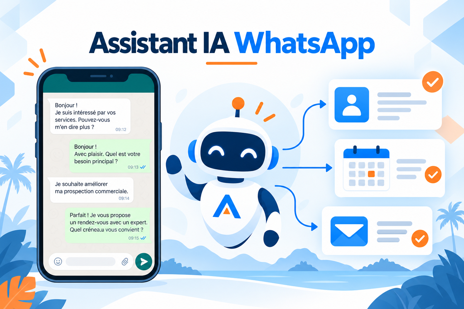 Créer un assistant commercial IA sur WhatsApp pour qualifier un prospect et prendre rendez-vous automatiquement